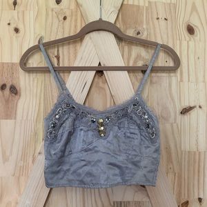 Free People Embellished Silver Bralette